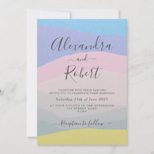 Invitation Pastel Abstrait Watercolor Wedding