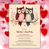 Invitation Pastel Adorable Cute Owls Saint Valentin