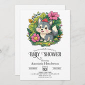 Invitation Pastel Adorable Wolf Baby shower numérique (Devant / Derrière)