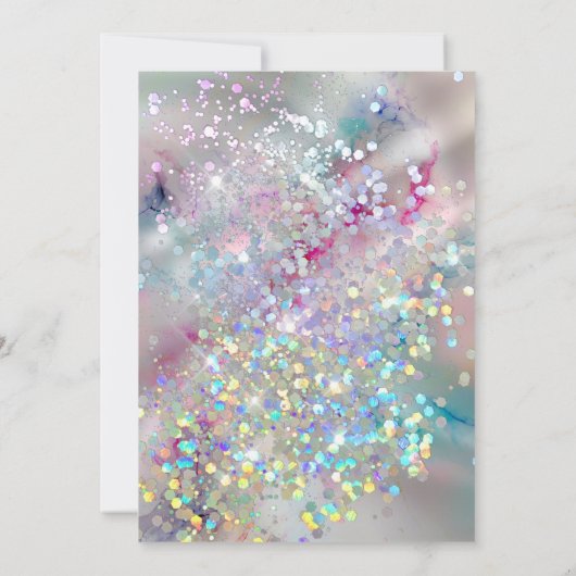 Invitation Pastel Alcohol Enk Holographic Parties scintillant (Dos)