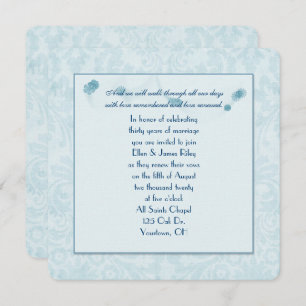 Invitation pastel aqua damask vow renouveau