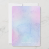 Invitation Pastel Aquarelle Anniversaire Reprise Party violet (Dos)