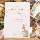 Invitation Pastel Aquarelle Bunny de Pâques Chasse aux oeufs