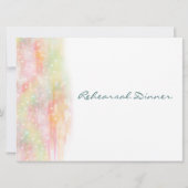Invitation Pastel Aquarelle Coeurs Répétition Dîner Invitatio (Dos)
