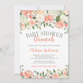 Invitation Pastel Aquarelle Fleur Brunch Baby shower Invitati (Devant)