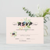 Invitation Pastel aquarelle fleurs calligraphie moderne acc (Debout devant)