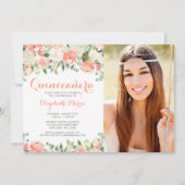 Invitation Pastel Aquarelle Fleurs Quinceañera Photo (Devant)