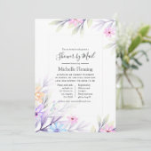 Invitation Pastel Aquarelle Floral Douche par Mail (Debout devant)