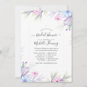 Invitation Pastel Aquarelle Floral Douche Virtuelle (Devant)
