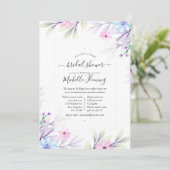 Invitation Pastel Aquarelle Floral Douche Virtuelle (Debout devant)