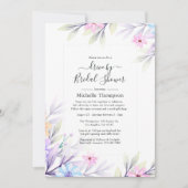 Invitation Pastel Aquarelle Floral Drive Par Douche (Devant)