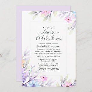 Invitation Pastel Aquarelle Floral Drive Par Douche