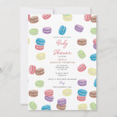 Invitation Pastel Aquarelle Français Macarons Baby shower (Devant)