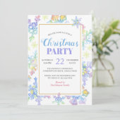Invitation Pastel Aquarelle Hiver Flammes de neige | Noël (Debout devant)