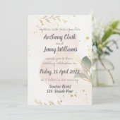 Invitation Pastel Aquarelle Mariage moderne (Debout devant)
