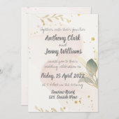 Invitation Pastel Aquarelle Mariage moderne (Devant / Derrière)