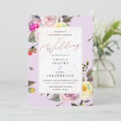 Invitation Pastel Aquarelle Roses+Boules de Champagne Rose (Debout devant)