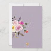Invitation Pastel Aquarelle Roses+Boules de Champagne Rose (Dos)
