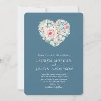 pastel aquarelle succulent coeur Mariage