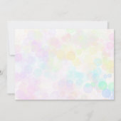 Invitation Pastel arc-en-ciel aquarelle licorne anniversaire  (Dos)