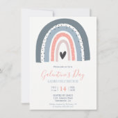 Invitation Pastel arc-en-ciel de la fête de la Saint-Galentin (Devant)