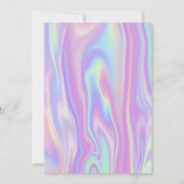 Invitation Pastel Arc-en-ciel Holographique bébé fille douche (Dos)