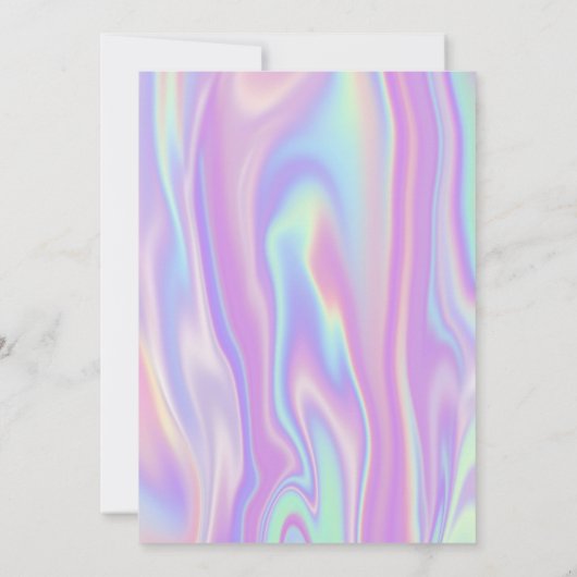 Invitation Pastel Arc-en-ciel Holographique bébé fille douche (Dos)