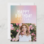 Invitation Pastel arc-en-ciel moderne aura élégante photo fun (Devant)