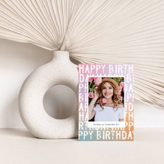 Invitation Pastel arc-en-ciel moderne aura élégante photo fun