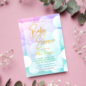 Invitation Pastel arc-en-ciel ombre or parties scintillant ba