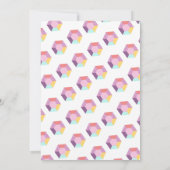 Invitation Pastel arc-en-ciel unicorne magie un anniversaire (Dos)