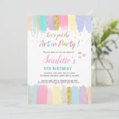 Invitation Pastel Art Painting Party Fille Anniversaire (Debout devant)