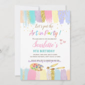 Invitation Pastel Art Peinture Party Fille Anniversaire Invit (Devant)