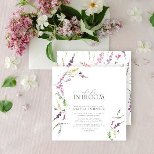 Invitation Pastel Baby in Bloom Script Baby shower floral