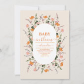 Invitation Pastel Baby in Bloom Script Baby shower floral (Devant)
