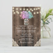 Invitation Pastel Baby's Breath Flowers Mariage rustique (Debout devant)