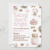 Invitation Pastel Baking Spirit Bright Christmas Cookie Birth (Devant)