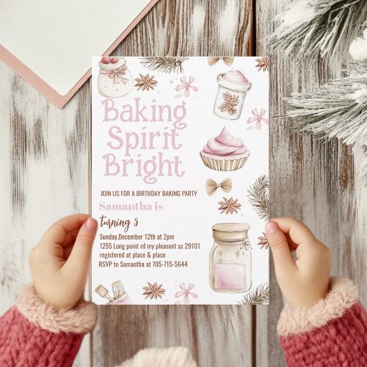 Invitation Pastel Baking Spirit Bright Christmas Cookie Birth