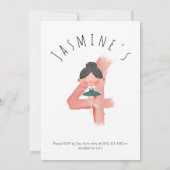 Invitation Pastel Ballerine 4e Anniversaire Fille  (Dos)