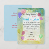 Invitation Pastel Balloons Baby shower par courrier (Devant / Derrière)