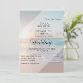 Invitation *~* Pastel Beach Sunset Sunrise Mariage (Debout devant)