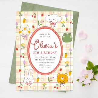 Invitation Pastel Birthday Invite Girl, Whimsical Kids Party