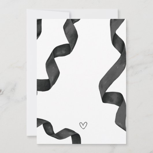 Invitation Pastel Black Bow Élégant anniversaire (Dos)