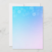 Invitation Pastel bleu argenté feuille d'or ÉLÉGANT MARIAGE (Dos)