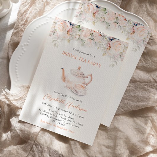 Invitation Pastel Blooms Bridal Tea Party