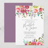 Invitation Pastel Blooms Imaginaire Floral Mariage (Devant / Derrière)