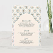 Invitation Pastel Blue Cream Ikat All in One Mariage indien (Dos)