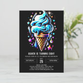 Invitation Pastel Blue Custom Boy Crème glacée Anniversaire (Debout devant)