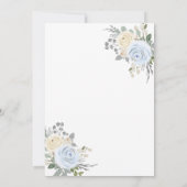 Invitation Pastel Blue Floral Robe Princesse Gold Quinceanera (Dos)