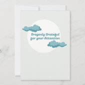 Invitation Pastel Blue Grey Sleeping Cloud Baby Dragon (Dos)
